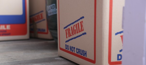 Fragile box for moving house