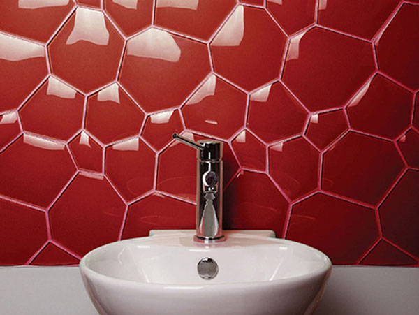 using red tiles for colour in the home