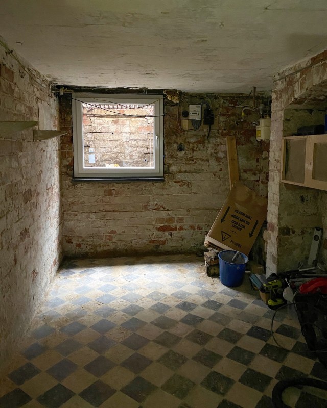 Victorian cellar basement window