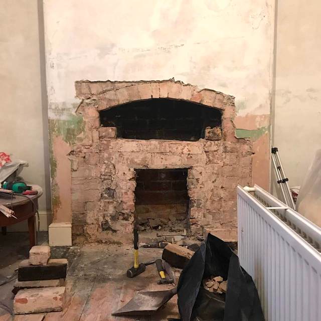 victorian arched lintel in chimney