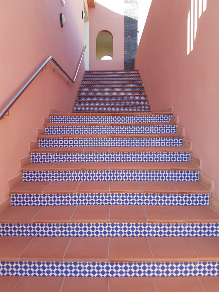 Stunning Spanish colourful tiled stairway