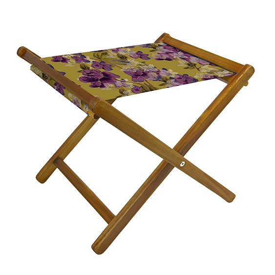 Folding Amberley floral footstool in purple, Lemon Made